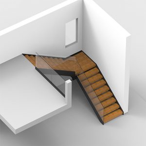 L-shape staircase design in New York