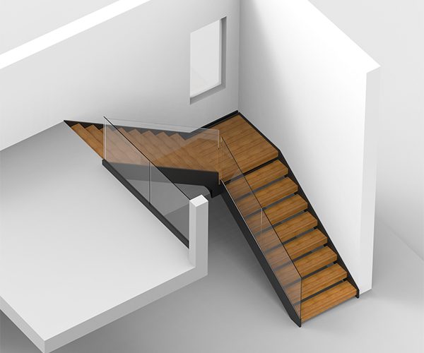 L-shape staircase design in New York