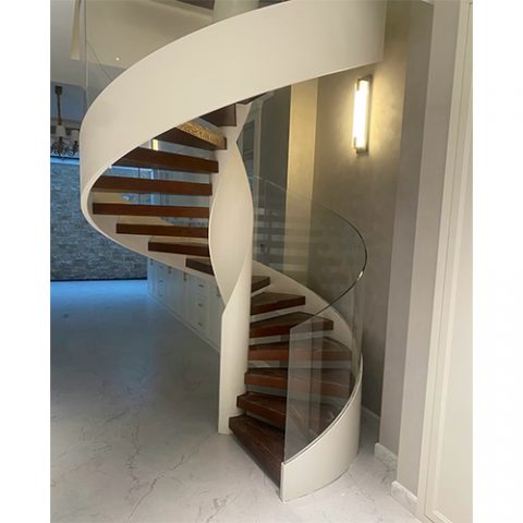 Luxury curvy staircase floating stairs
