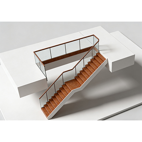 Glass railing floating staircase designs