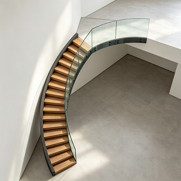 Floating staircase concept for villa