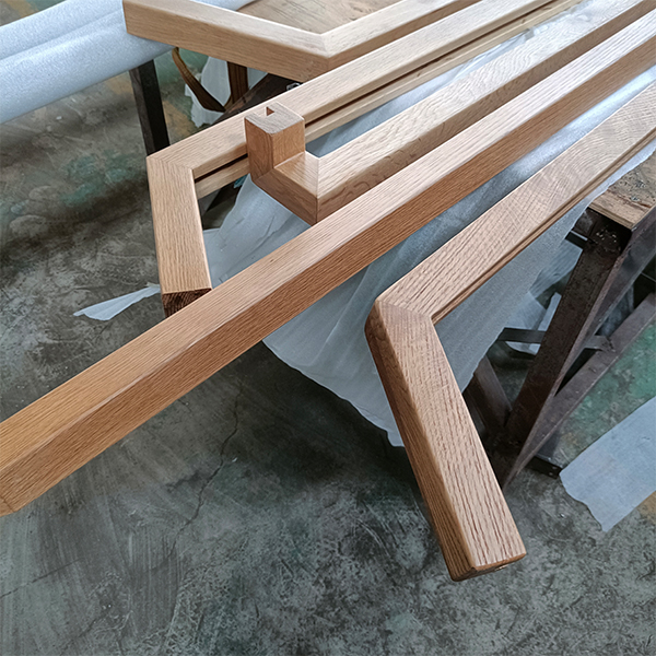 White oak handrail for staircase