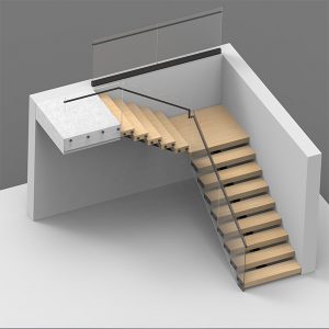 Custom floating staircase L shape stairs near me