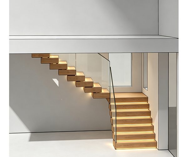 Stack Staircase with glass railing for villa