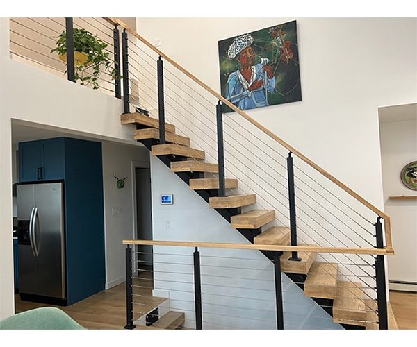 Stairs with cable railing in NY,USA