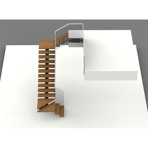 Custom U-shaped floating staircase