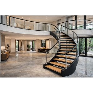 custom villa curved staircase design