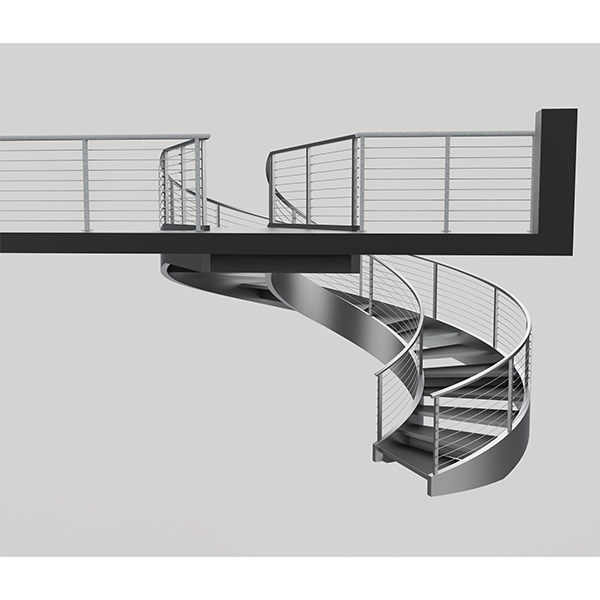 Custom curved steel staircase design in FL
